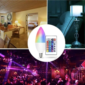 C37 uzaktan kumanda RGBW mum şeklinde ampul E14 tabanı Led akıllı ışık AC100-240V 3W karartma renk ışıkları parti barlar için uygun - Product Image 4