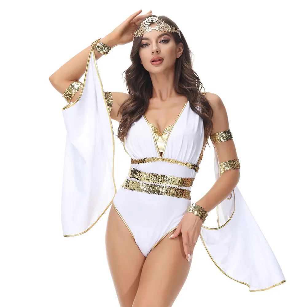 Novas Mulheres Antiga Romana Cleópatra Deusa Grega Cosplay Uniforme Sexy Rainha Traje Grego