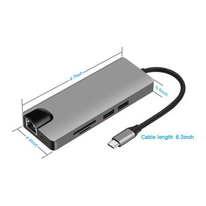 USB3.0 USB C Hub 9 in 1 stazione di ricarica PD tipo c adattatore con HDTV4k RJ45 jack Audio - Product Image 6