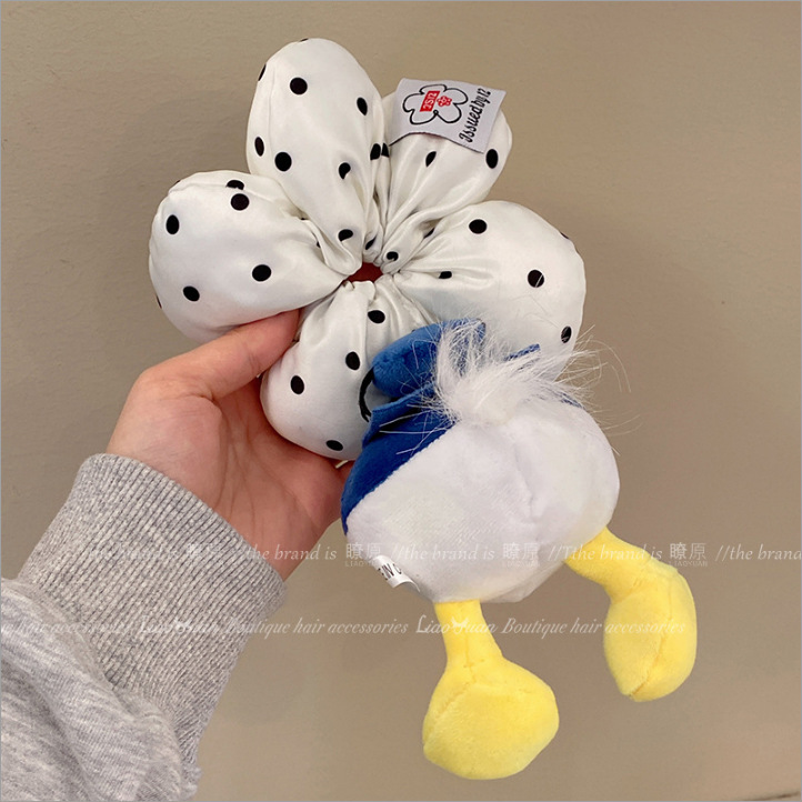 Fq34-blue duck hair tie