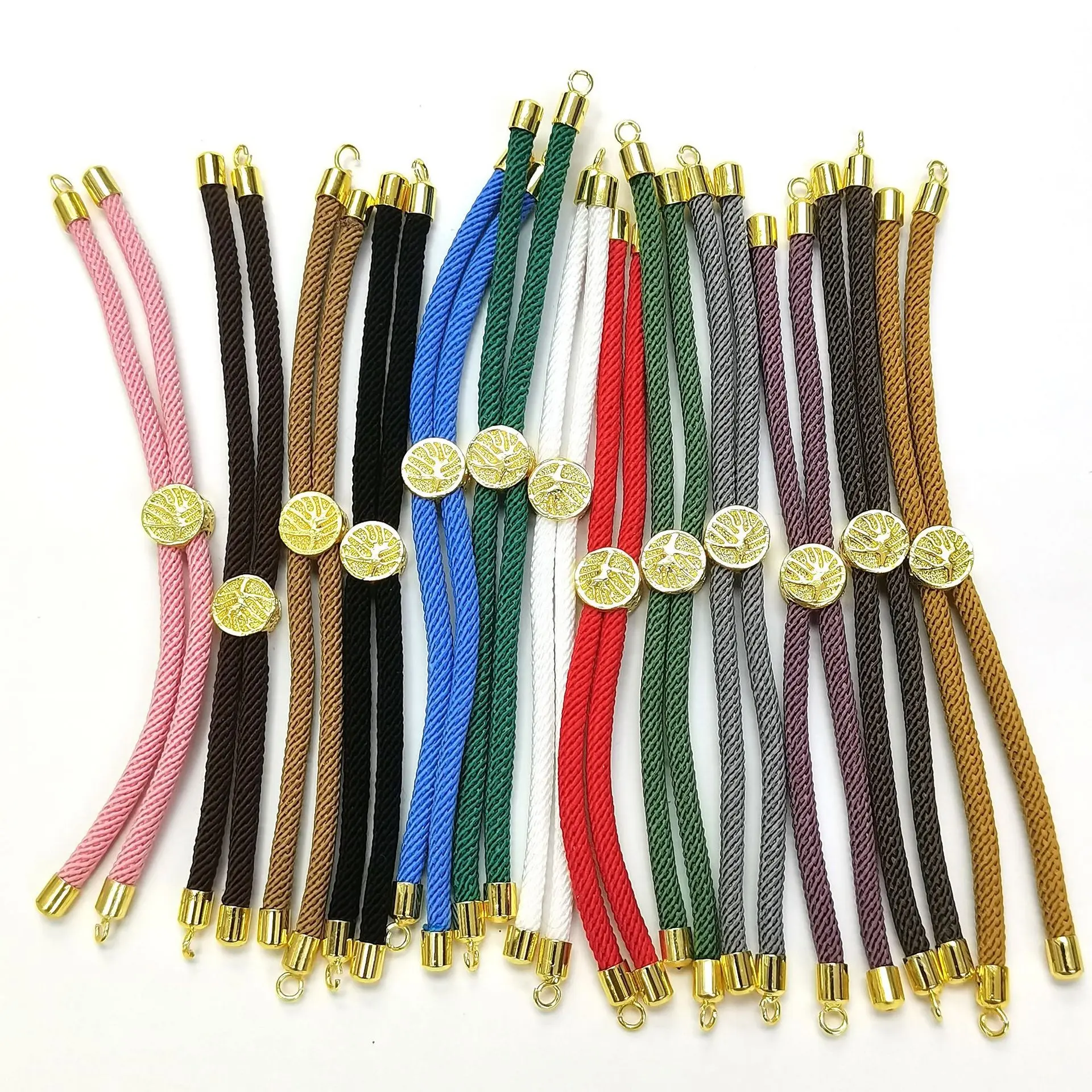 Pulseras DIY colorido accesorios hechos a mano piezas de cobre ajustable extensor cadenas para la fabricación de la joyería, Negro, Rojo Cadena de cuerda