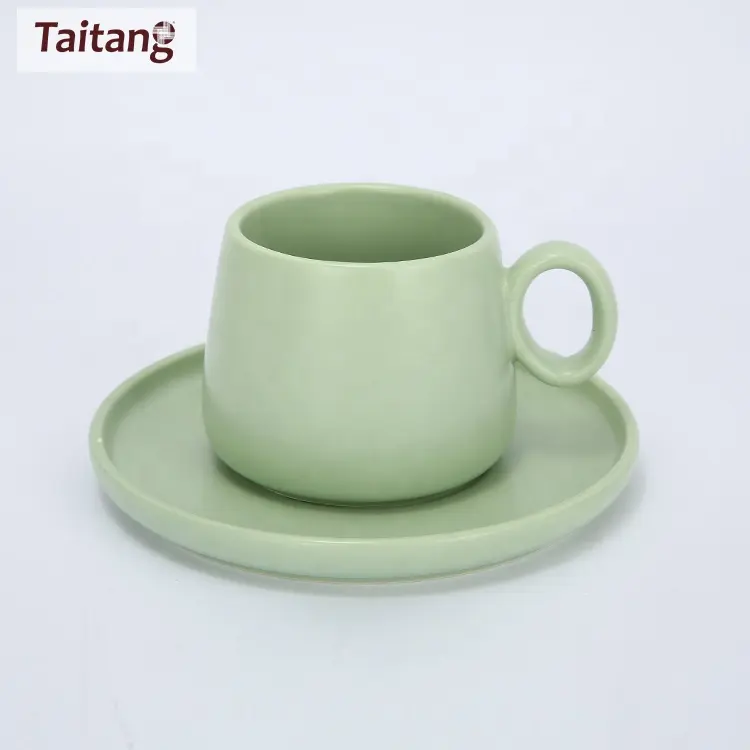 Tazza di caffè E Piattino Set di Colore Solido di Ceramica Riutilizzabile Tazza di Caffè