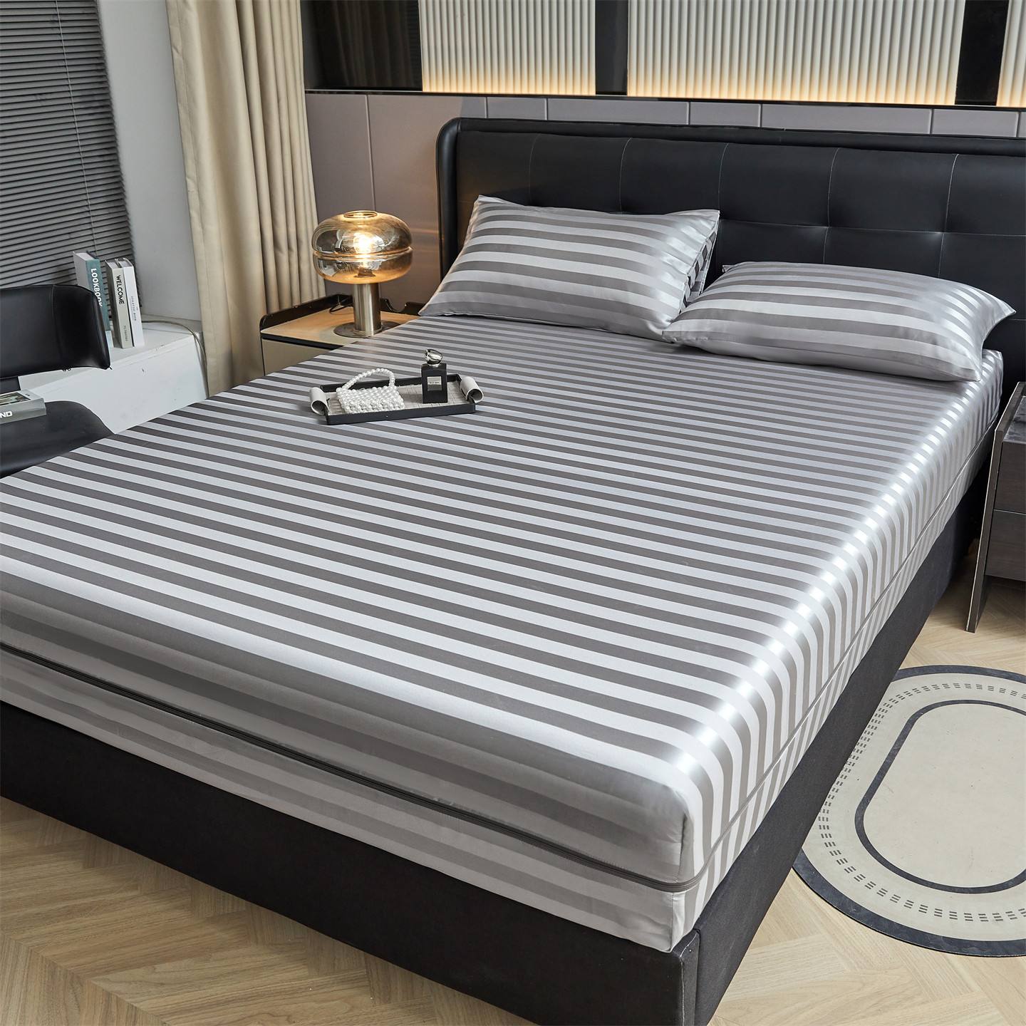 Bande de satin gris