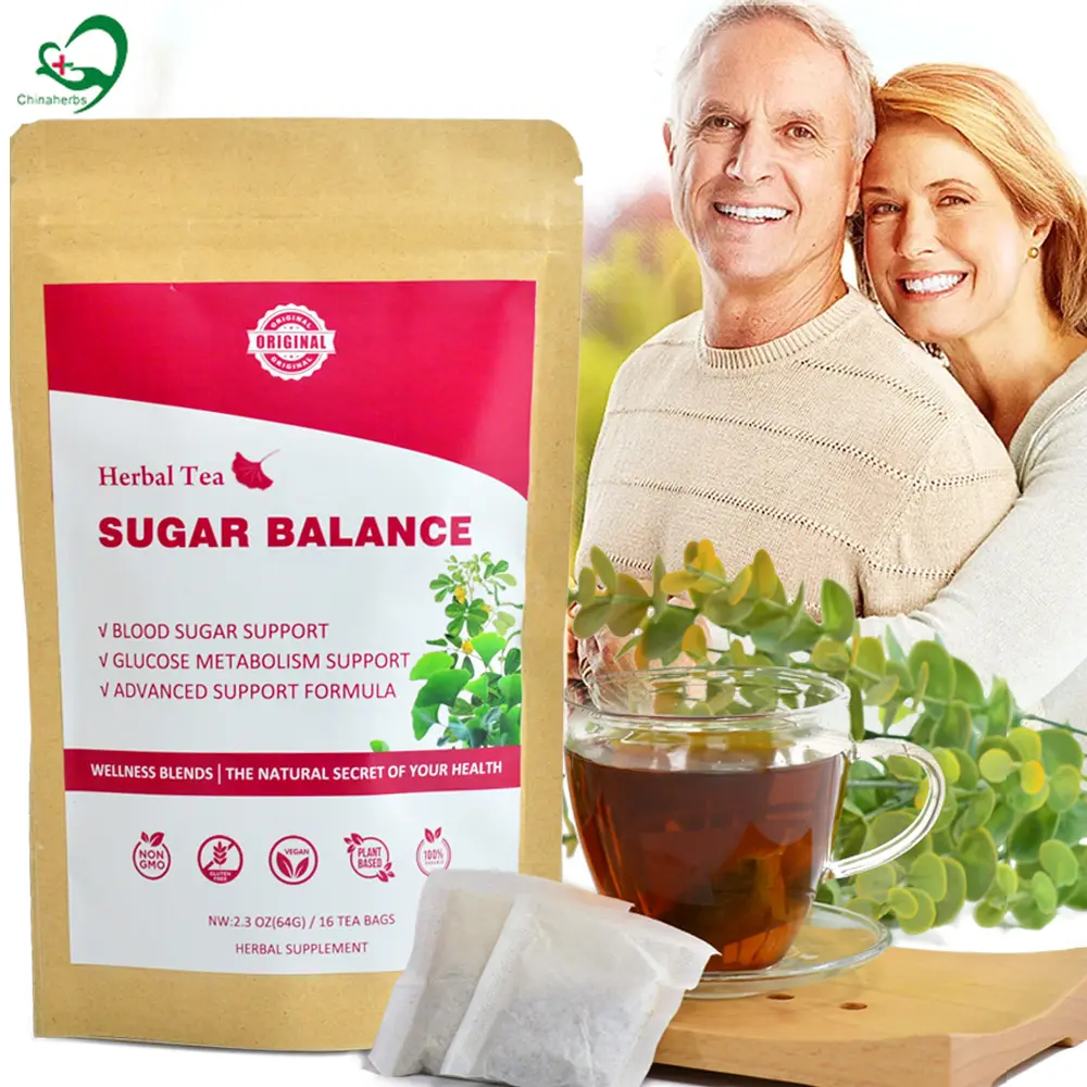 Saquinho de chá de ervas para reduzir o equilíbrio de açúcar e glicose no sangue, saquinho de chá saudável por atacado