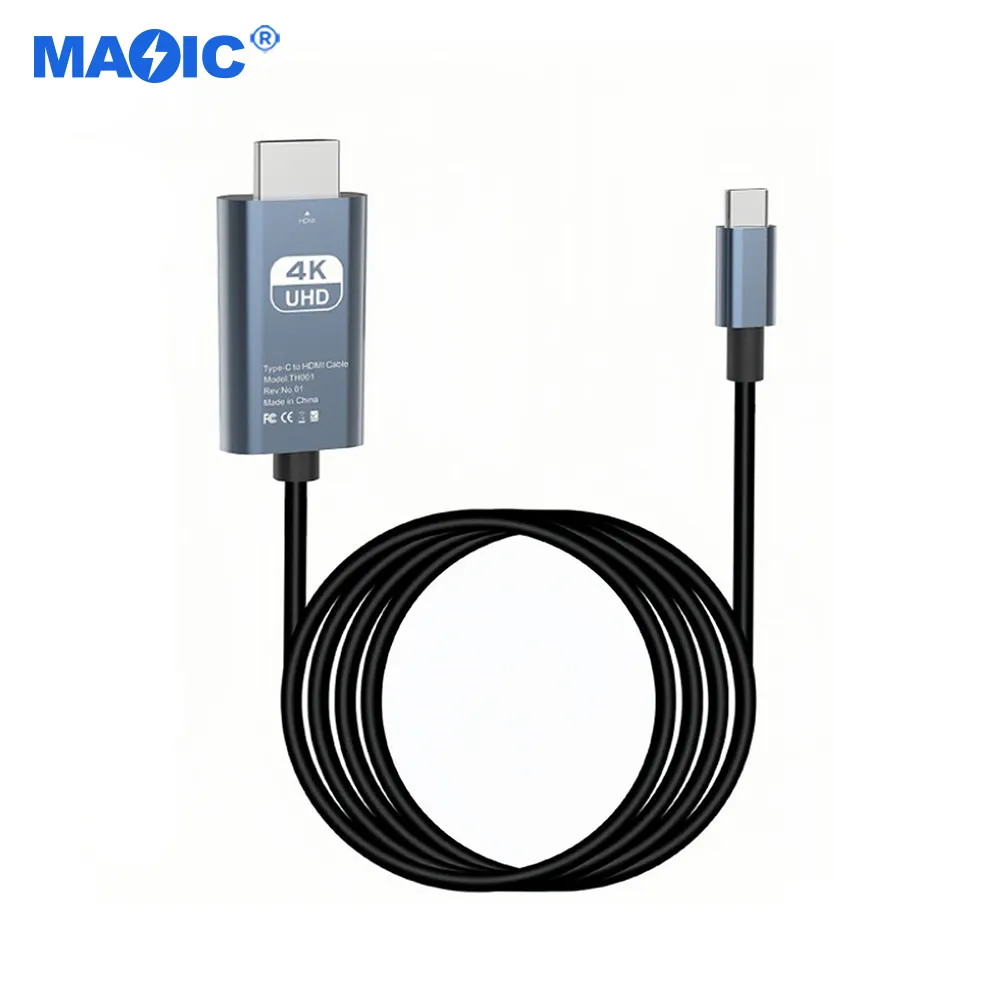 Cabos Acessórios comumente usados 2m 4k 30hz Cable do celular para TV USB 3.1 Tipo C para HDMI Cabo adaptador USB C para HDMI