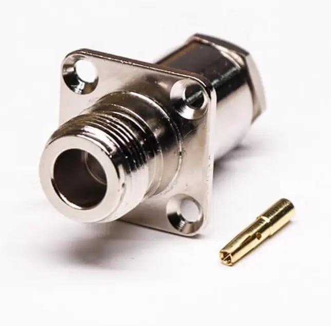 Flange N Type Female Connector for Feeder Jumper Coaxial Cable