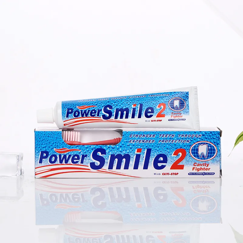 Carbonato di calcio di Fluoruro di Potenza Sorriso 2 dentifricio con spazzolino da denti