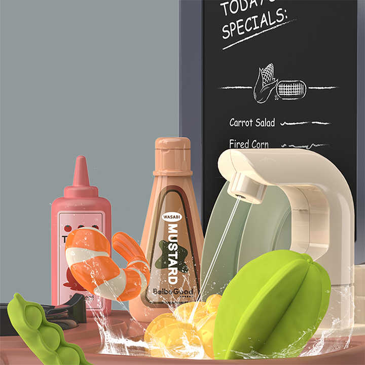 HY 2024 Pretend Play Kitchen Toys Cocina De Juguete Big Kitchen Set Kids Kitchen Set Toy Menajes Shop Set Toy