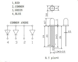 RGB <strong>LED</strong> Diode 5mm Common Cathode 4-pin Three Color <strong>LED</strong> Transparent <strong>LED</strong> Bulb DIY Lighting - Product Image 4
