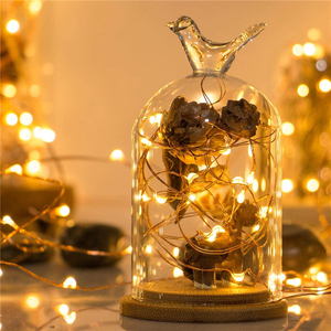 10m 100Led 3AA temporizador 6-18 Cadena de Luz Cobre plata alambre batería funciona con energía luz Led para Navidad decoración del hogar