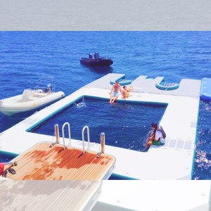 耐用定制安全防护浮海充气海水游泳池带网 - Product Image 1