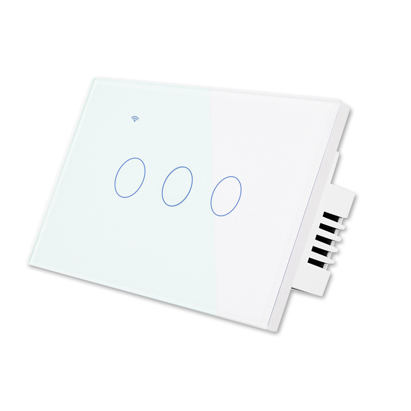 Fil neutre requis, 3 boutons, blanc
