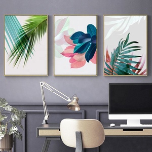 工場卸売価格シンプルライフ絵画抽象植物葉アートプリントセット3防水キャンバスポスタープリントフレームなし - Product Image 4