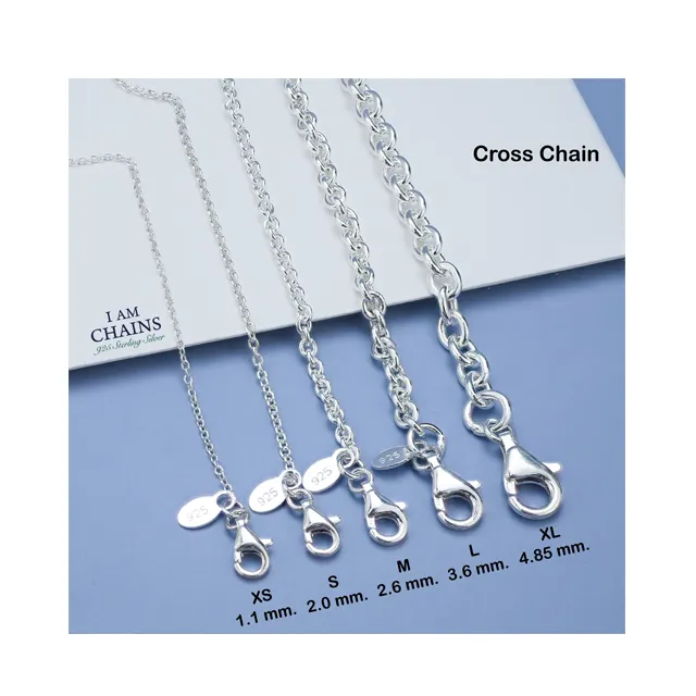Best Seller Basic Cross Classic Necklaces Silver 925 Premium Bracelets Women Accessories Chain Unisex Silver Plated 3 Pieces