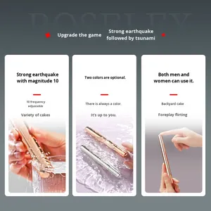ROSELEX充電式スリムバイブレーター & アナール大人用おもちゃミニお尻プラグ,強力なユニセックス振動マスターブレーター付き - Product Image 4