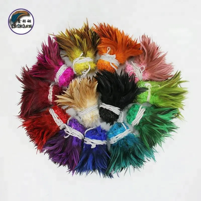 wholesale cheap 4.5-6 Inch dyed Red Rooster Saddles Feathers for DIY ART and Draft dream catcher