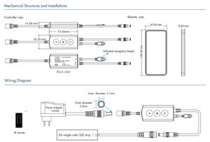 F1-D(WT)+ RC1 WiFi & IR CV диммер набор 5-24VDC Мини WiFi ИК контроллер + пульт дистанционного управления диммер для светодиодной ленты - Product Image 5