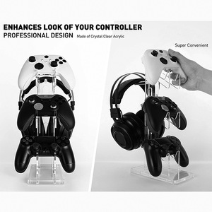 PS4 için üç katlı Gamepad kulaklık ekranı PS5 PS3 PS2 anahtarı Pro Xbox kontrolörleri için standı - Product Image 4