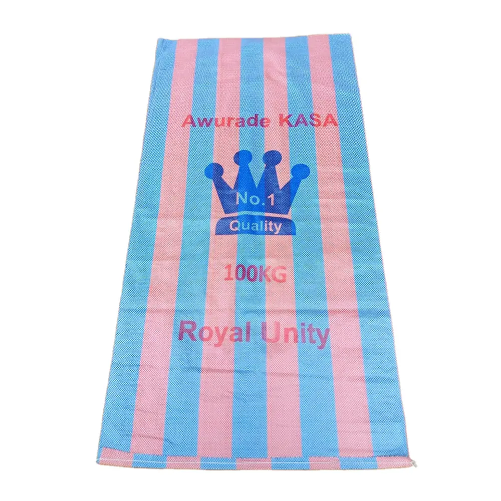 China 5kg 10kg 20kg 25kg 50kg 100kg polypropylene rice sack laminated pp woven raffia bag