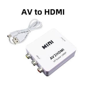 Adaptador convertidor Mini VGA a AV RCA HD MI con soporte de audio de 3,5mm HD 1080P VGA2AV RCA convertidor PC a TV HD ordenador a TV