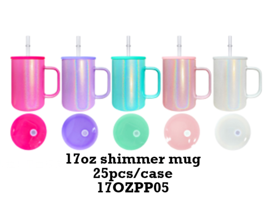 Tasses scintillantes mélangées de 500 ml (17 oz) avec couvercles en PP
