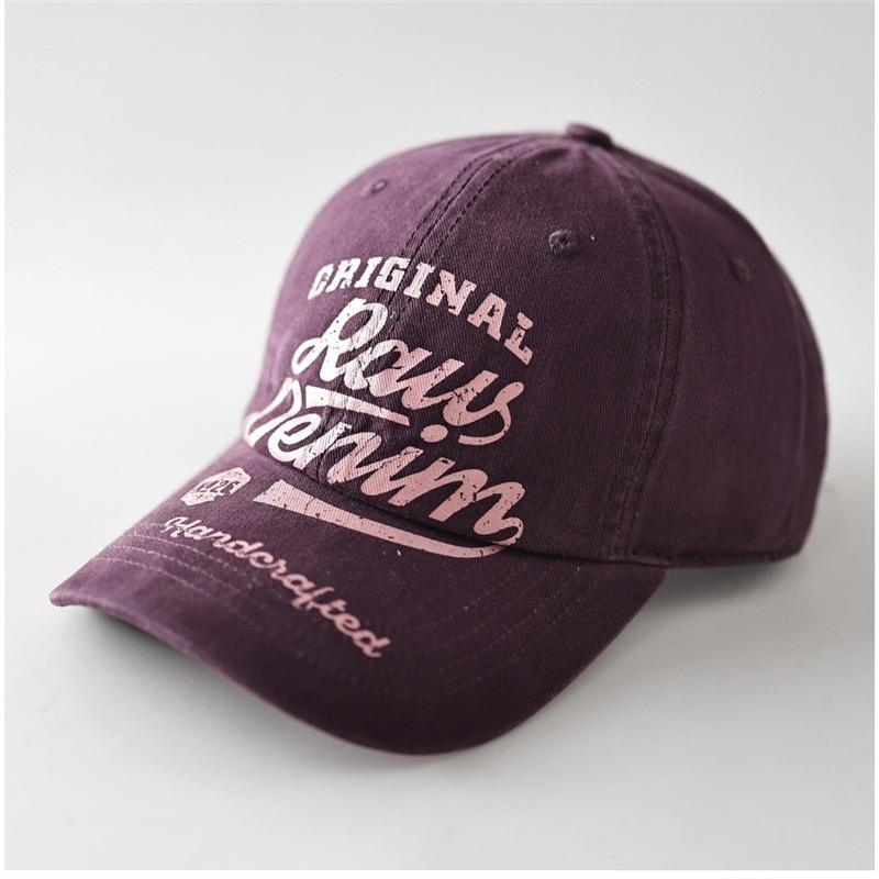 Printed letters raus baseball cap purple