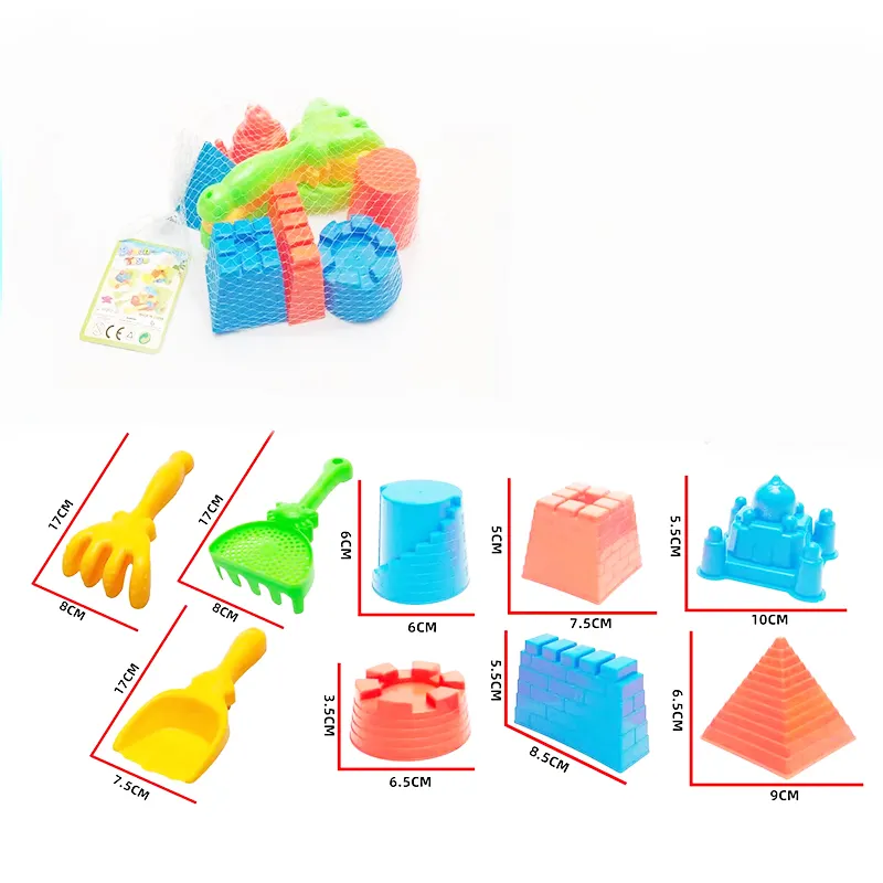 Nuovi arrivi bambini outdoor beach sand toy 9 set silicone cute castle shape sand toy plastic kettle toys