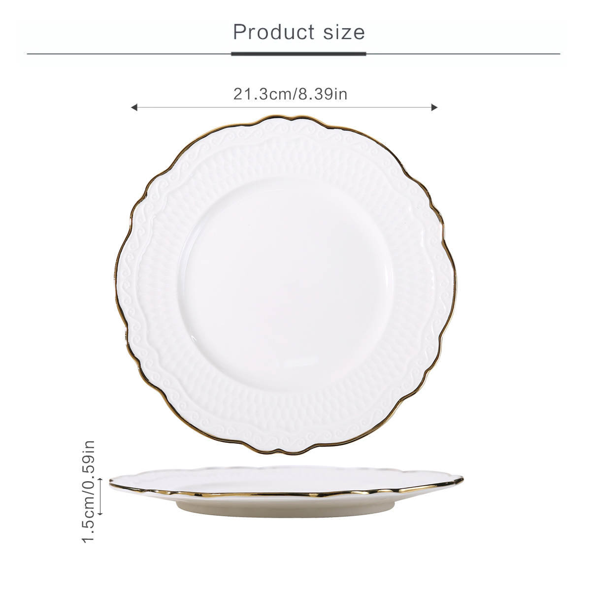 Plato blanco de 8 pulgadas