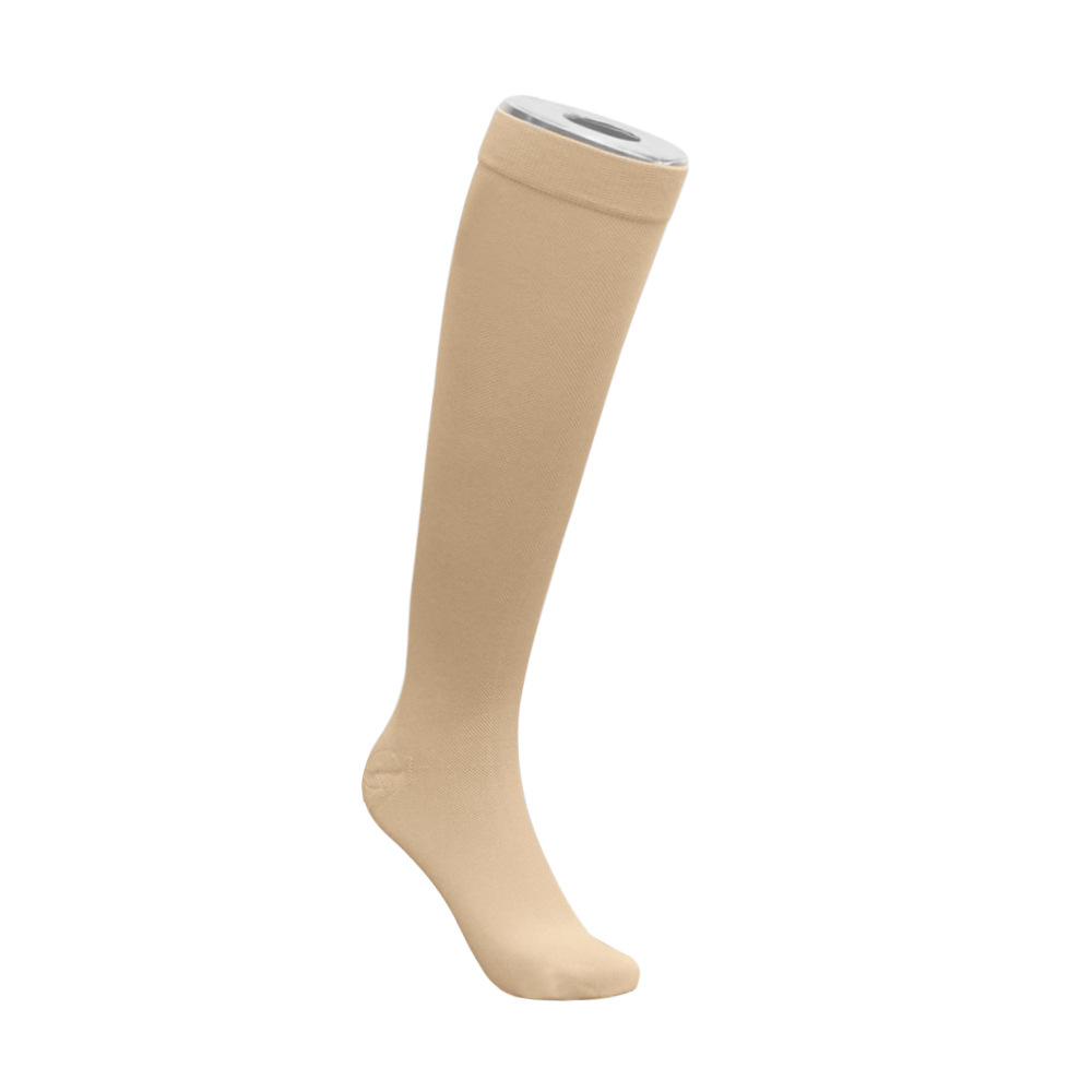 Chaussettes tubulaires en polyester à pression primaire, couleur peau, bout de sac