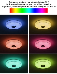 Led Music Ceiling Lights Smart Remote Control Blue-tooth Speaker APP Phones <strong>Dimmer</strong> RGB 24w 36w LED Ceiling <strong>Lamp</strong> - Product Image 3