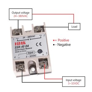 Aismartlink-Módulo de relé de estado sólido monofásico, entrada de 3-32V CC, salida de 24-380V CA para controlador de temperatura - Product Image 3