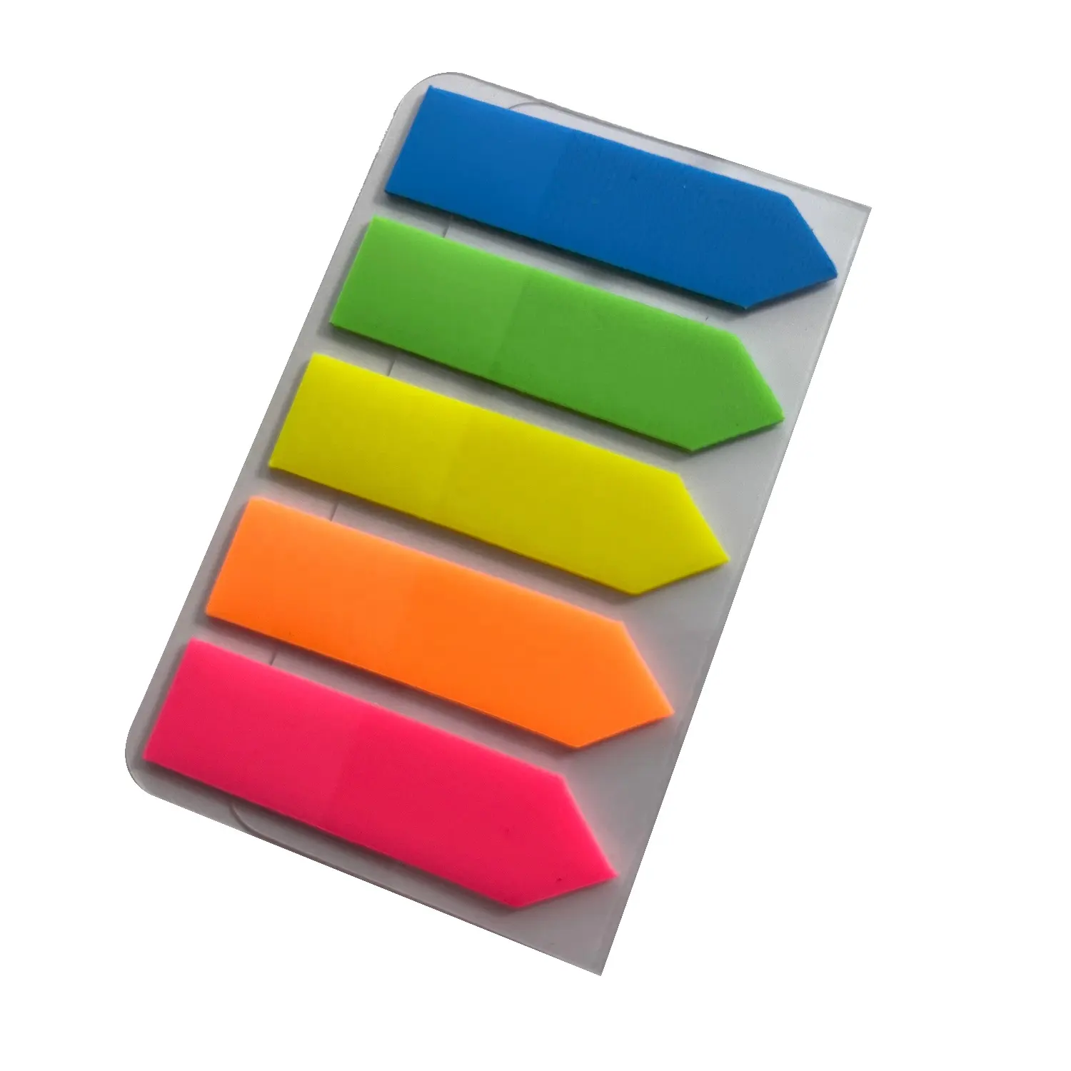 Divertido autoadhesivo 5 colores notas adhesivas baratas transparente al por mayor de plástico PET Oficina escritura blocs de notas