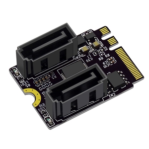 M.2 (A + E tuşu) 2-Port SATA3.0 genişleme kartı anahtar A + E Wifi M.2 SATA adaptör kartı için ücretsiz sürücü JMB582 yonga seti - Product Image 1