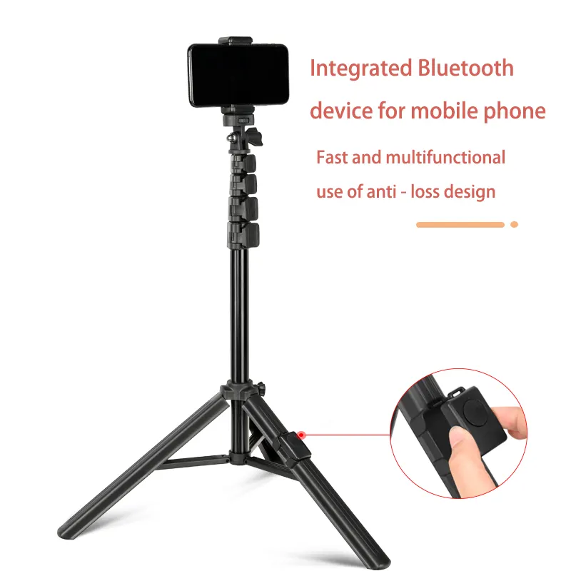 ZP100B in lega di alluminio portatile da 64 pollici Smartphone cellulare con telecomando per telefono treppiede Selfie Stick