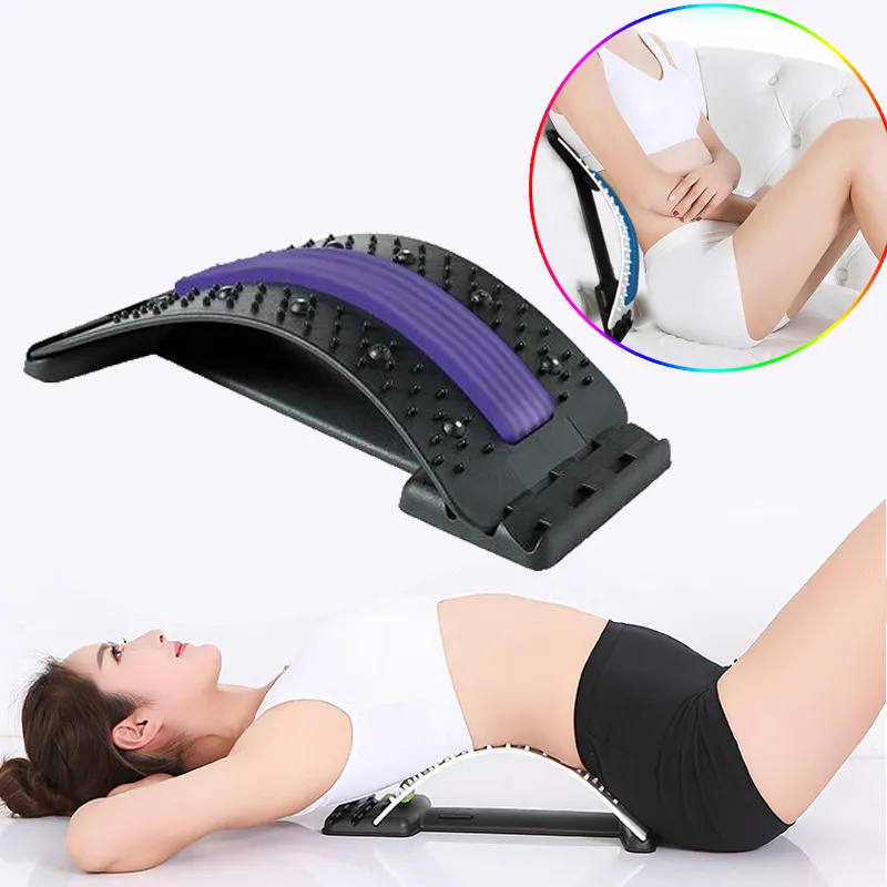 Masajeador de espalda ajustable de varios niveles, estiramiento de cintura, cuello, Fitness, Lumbar, soporte para columna Cervical, alivio del dolor, relajación
