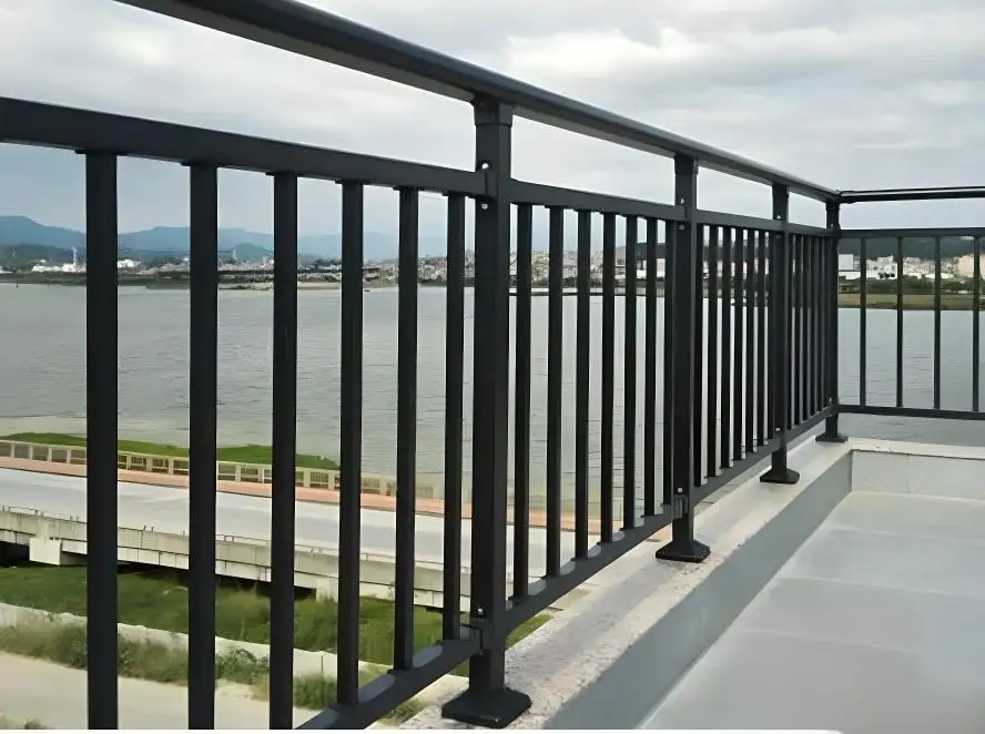 Черные металлические лестничные алюминиевые перила, декоративные перила, дешевые алюминиевые балконные перила