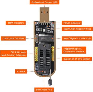 SOIC8 <strong>SOP8</strong> Flash <strong>Chip</strong> IC Test <strong>Socket</strong> Adapter BIOS + CH341 24 25 Series EEPROM Flash BIOS Module Electronic Modules Kits - Product Image 5