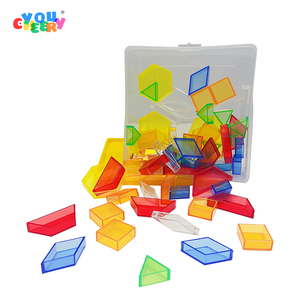 Montessori Math Toys 2024 Translucent Colored Plastic Geometric <strong>Pattern</strong> <strong>Blocks</strong> Stacked <strong>Building</strong> <strong>Blocks</strong> - Product Image 3