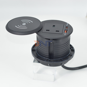 Toma de corriente con ojal USB oculta integrada redonda de múltiples capas con cargador inalámbrico - Product Image 3