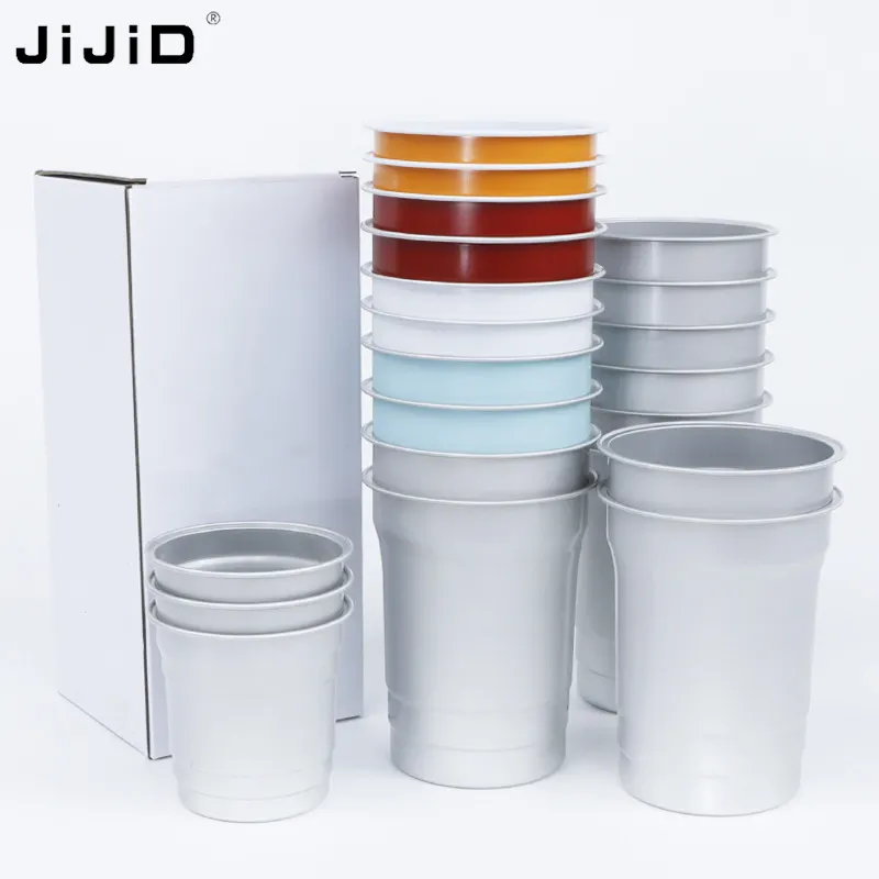 JiJiD Factory Outdoor Party Recyclable Chill Aluminum Cup Disposable Cups for Coffee 9OZ 270ml Aluminum Beer Cups Drink