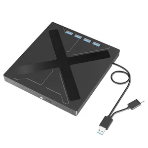 USB3.0型便携式光盘/DVD驱动器外部光盘驱动器兼容Win Mac操作系统，适用于笔记本电脑台式电脑TF，适用于微型SD光盘/DVD Pl - Product Image 3