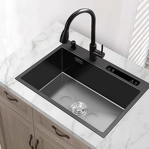 Popüler büyük tek mutfak lavabo el yapımı LED dijital ekran akıllı çok fonksiyonlu lavabo çizilmeye dayanıklı emek tasarrufu iki - Product Image 4