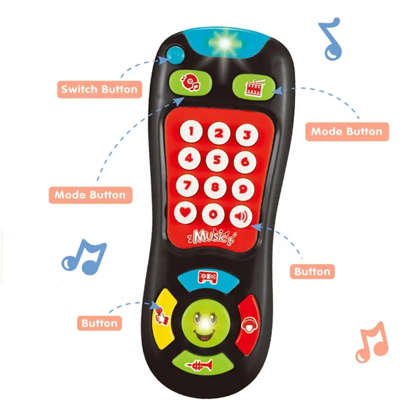 Samtoy intelligentes Minity-Handy Fernsehfernsteuerung Klicken zählen elektronisches Spielzeug Telefone Kinder Baby-Handy Spielzeug mit Musik