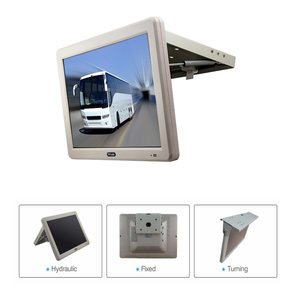 Monitor abatible de pantalla LCD para autobús de vehículo de 17 pulgadas para publicidad Entrada USB AV VGA HDM1