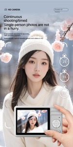 M08กล้องดิจิตอลขนาดเล็กสไตล์ย้อนยุคภาพ50MP FHD 1080P & 4K ซูมและ AF โฟกัสกล้อง CCD ยอดนิยมราคาถูก" - Product Image 5