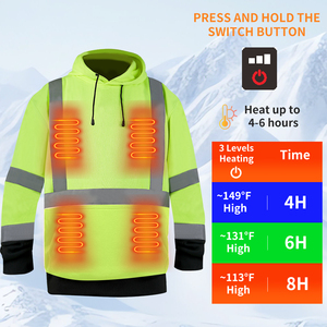 Áo giữ ấm an toàn, áo len chui đầu lớp phản quang 3, áo giữ nhiệt chạy pin, áo hoodie sưởi ấm - Product Image 4