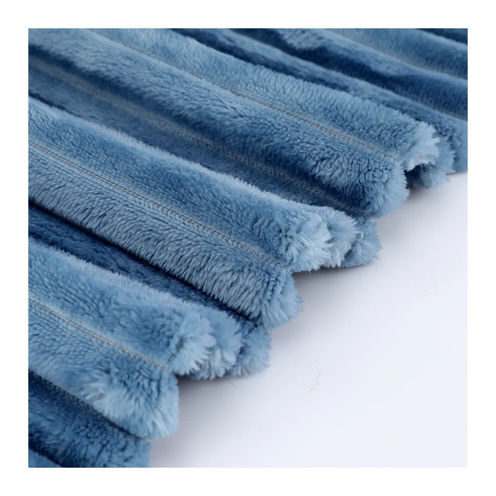 Prezzo all'ingrosso della fabbrica 100% poliestere Double face riciclato a strisce di flanella tessuto in pile per la coperta pigiama