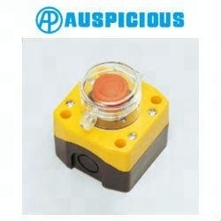 Stazione di controllo gialla con scatola interruttore selettore momentaneo da 22mm a pulsante per interruttori momentanei - Product Image 3