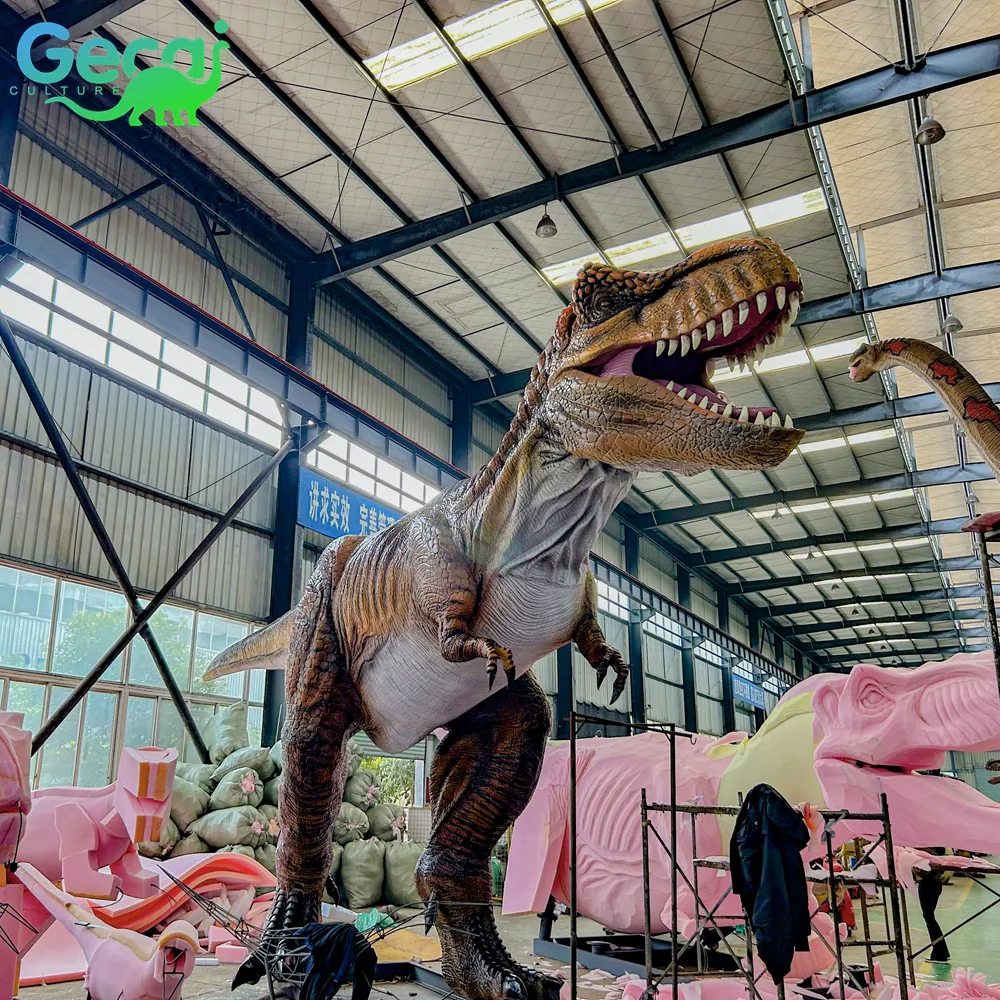 Gecai Parque De Diversões 3d Vida Tamanho Robótico Grande Dinossauro Modelos Animatronic Gigante Dinossauro Fábrica