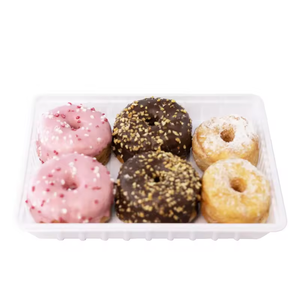 Contenitori coreani per trasparente forma rettangolare Pe Pet Rpet in plastica torta ciambelle riutilizzabile con coperchi - Product Image 1